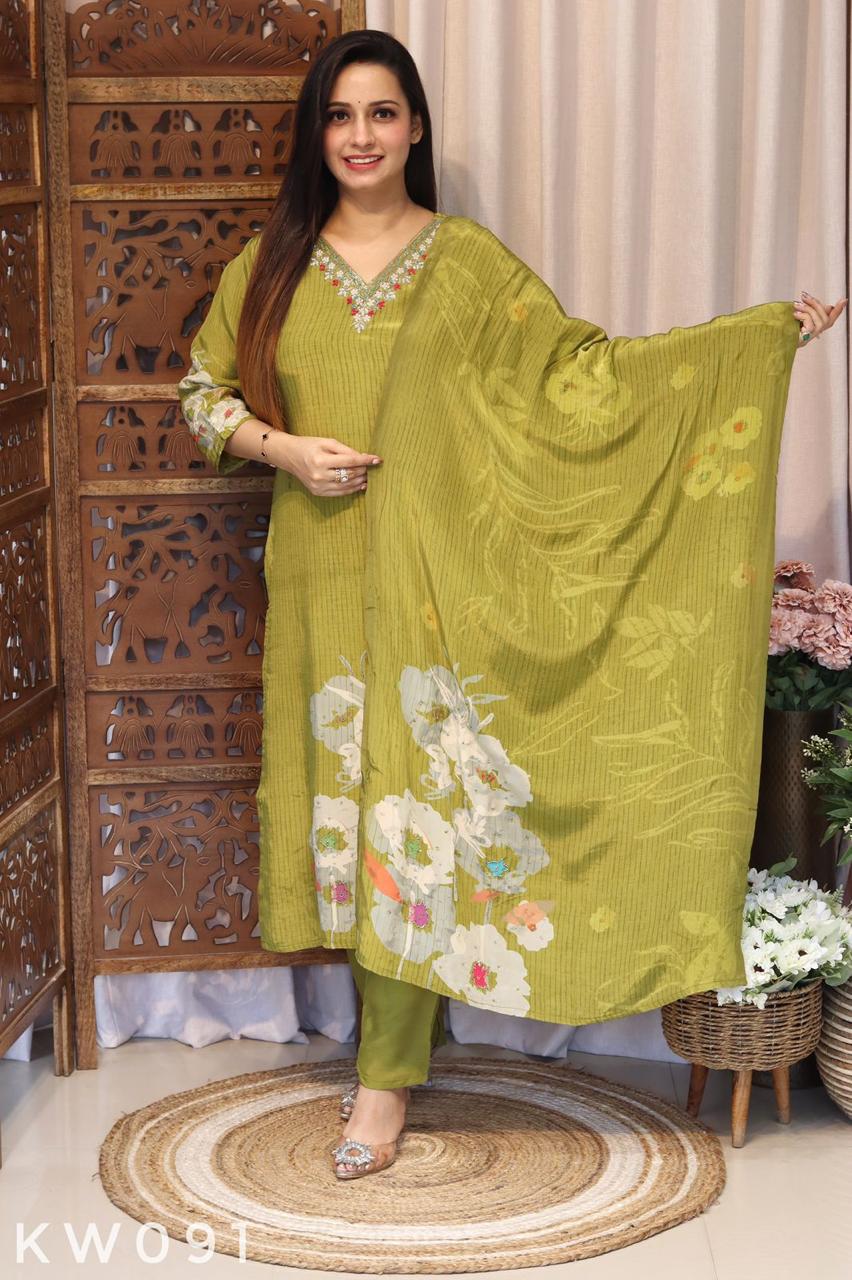Crape Silk Kurti Set