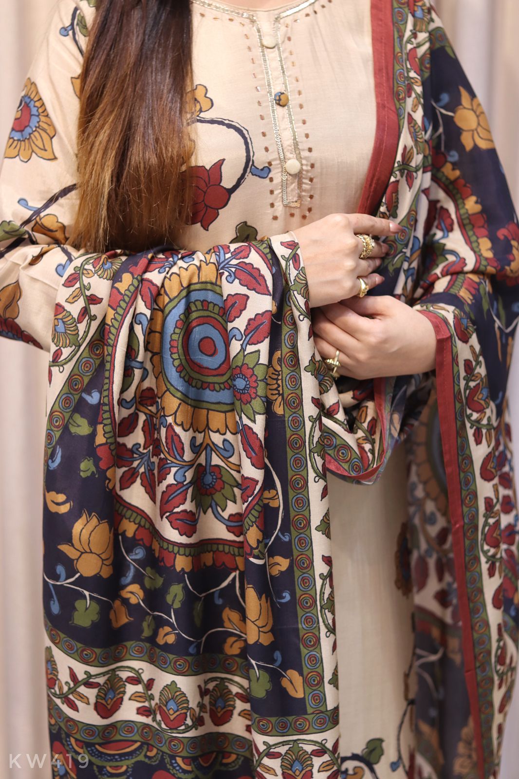 Pure Muslin Silk Printed Kurti Set