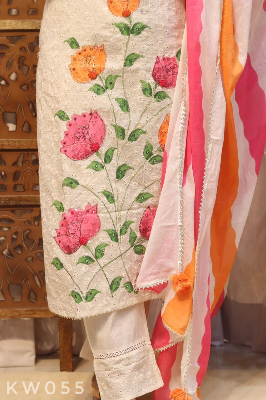 Schiffli Kurti Set