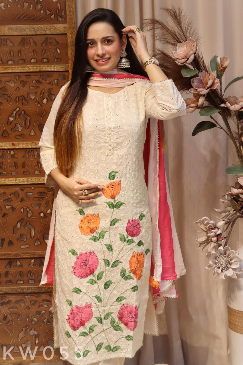 Schiffli Kurti Set