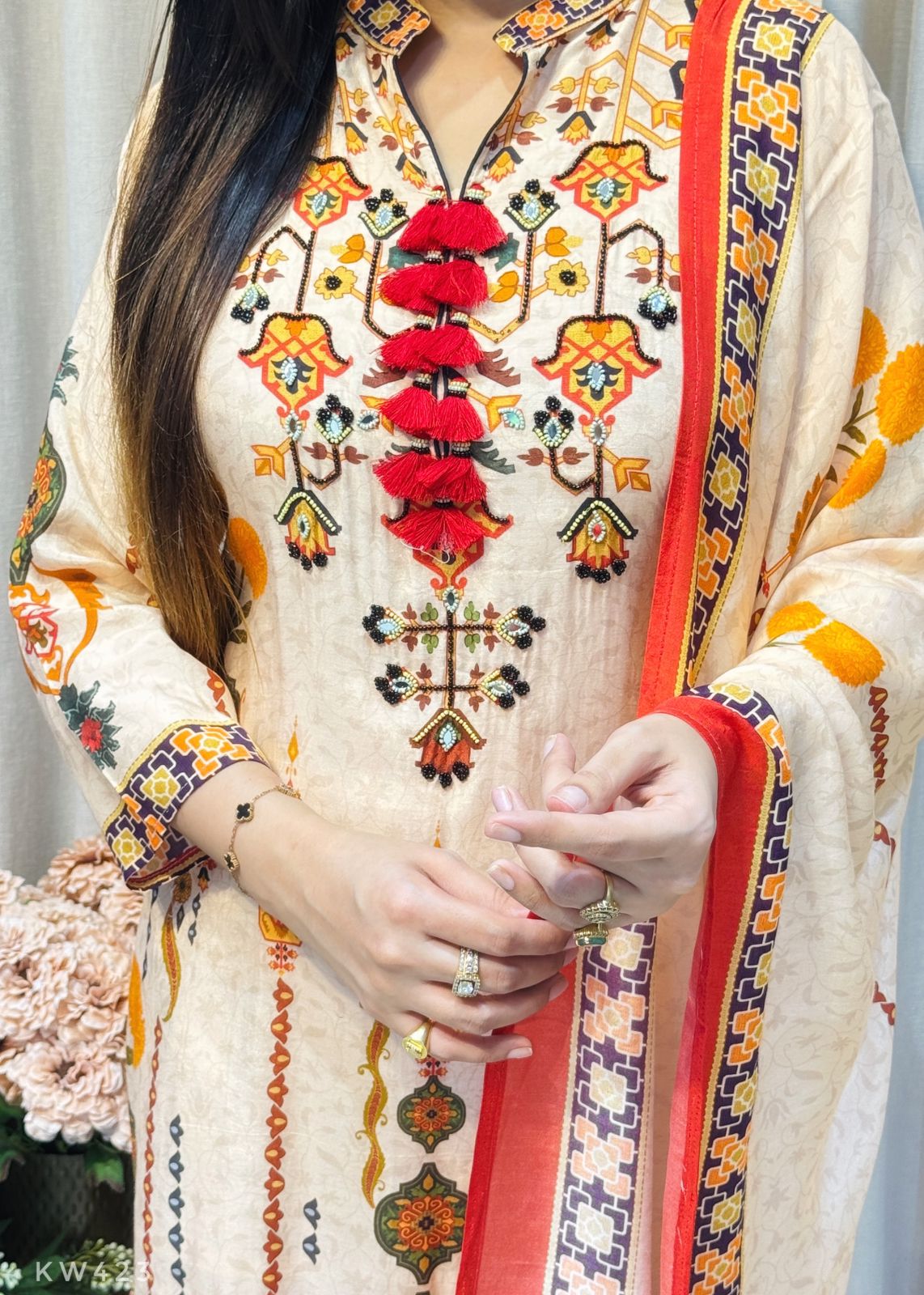 Pure Muslin Printed Kurti Set