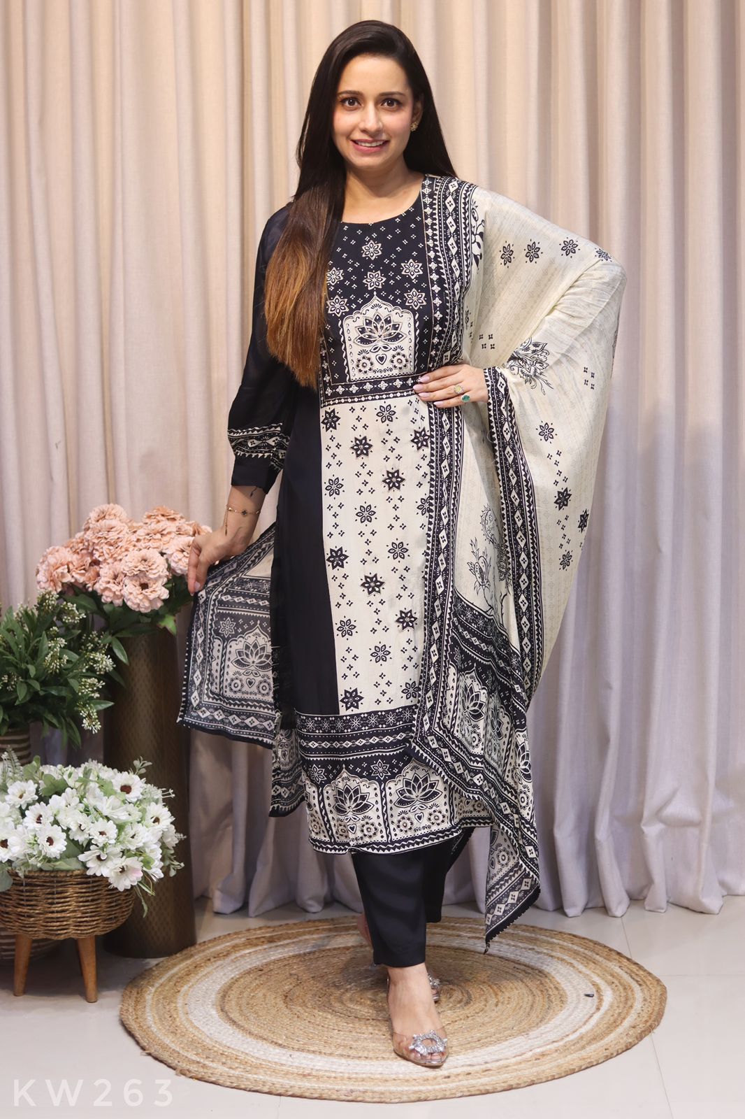Crape Silk Kurti Set