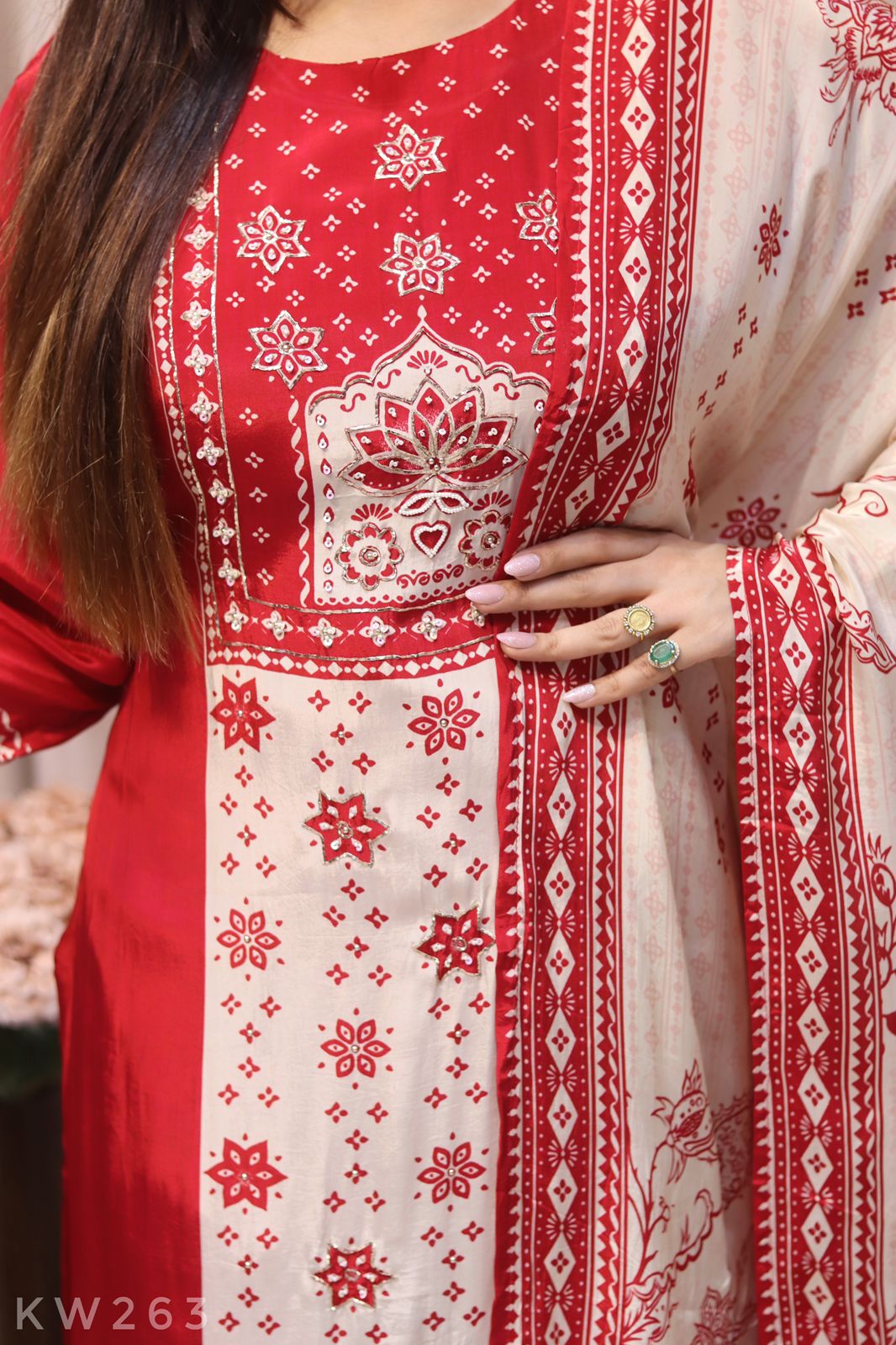 Crape Silk Kurti Set