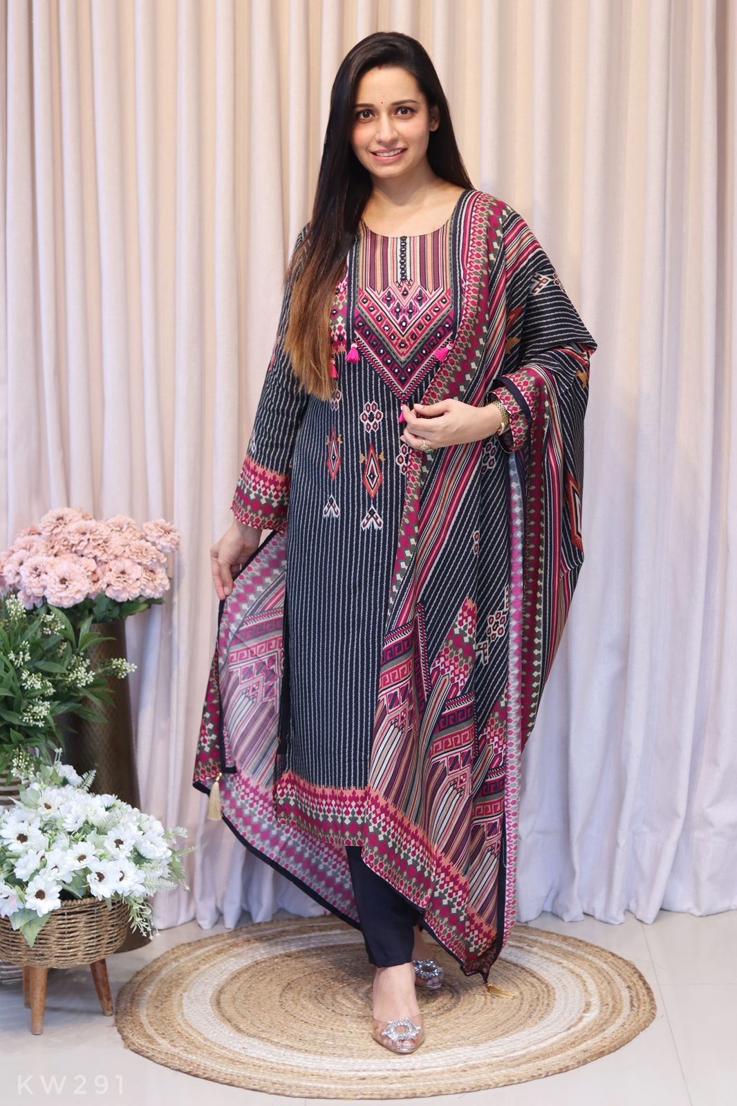 Muslin Printed Kurti Set