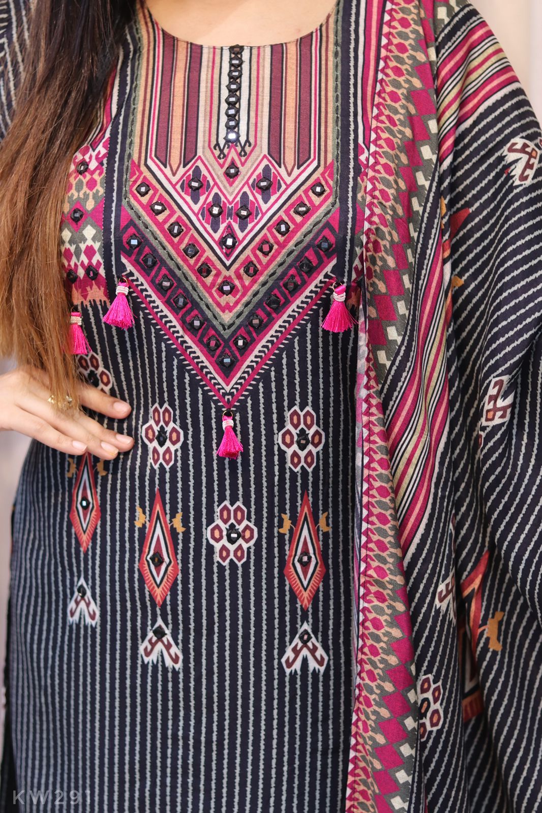 Muslin Printed Kurti Set