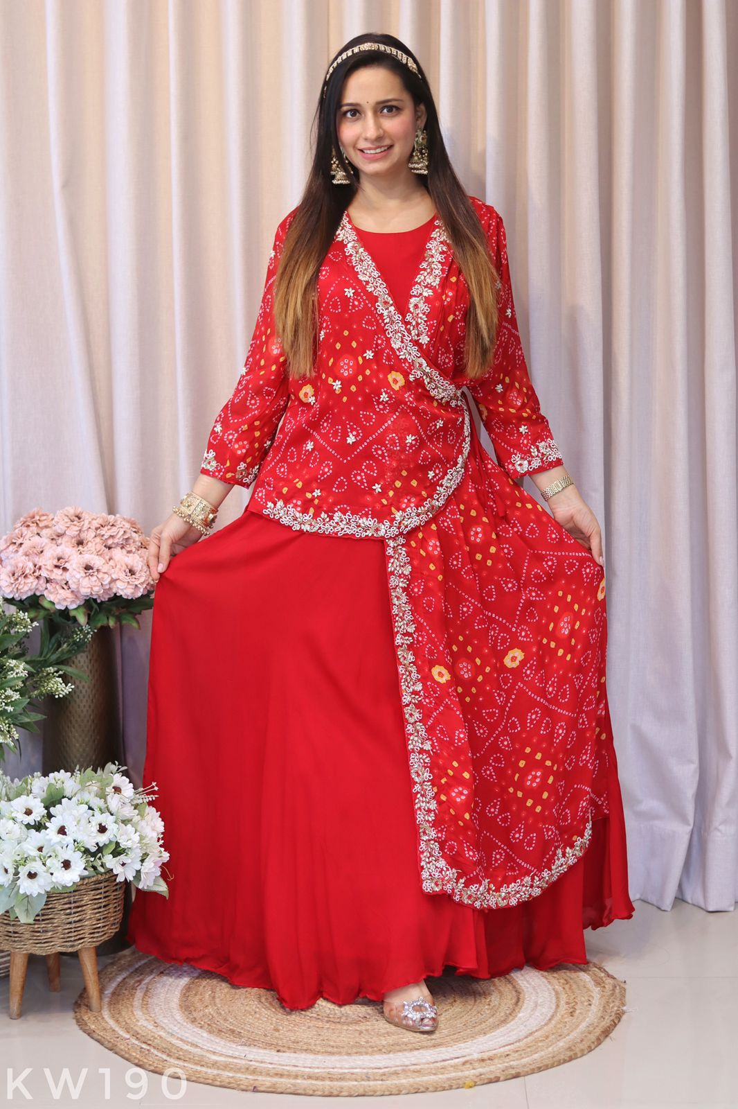 Bandhani Double Layered Gown