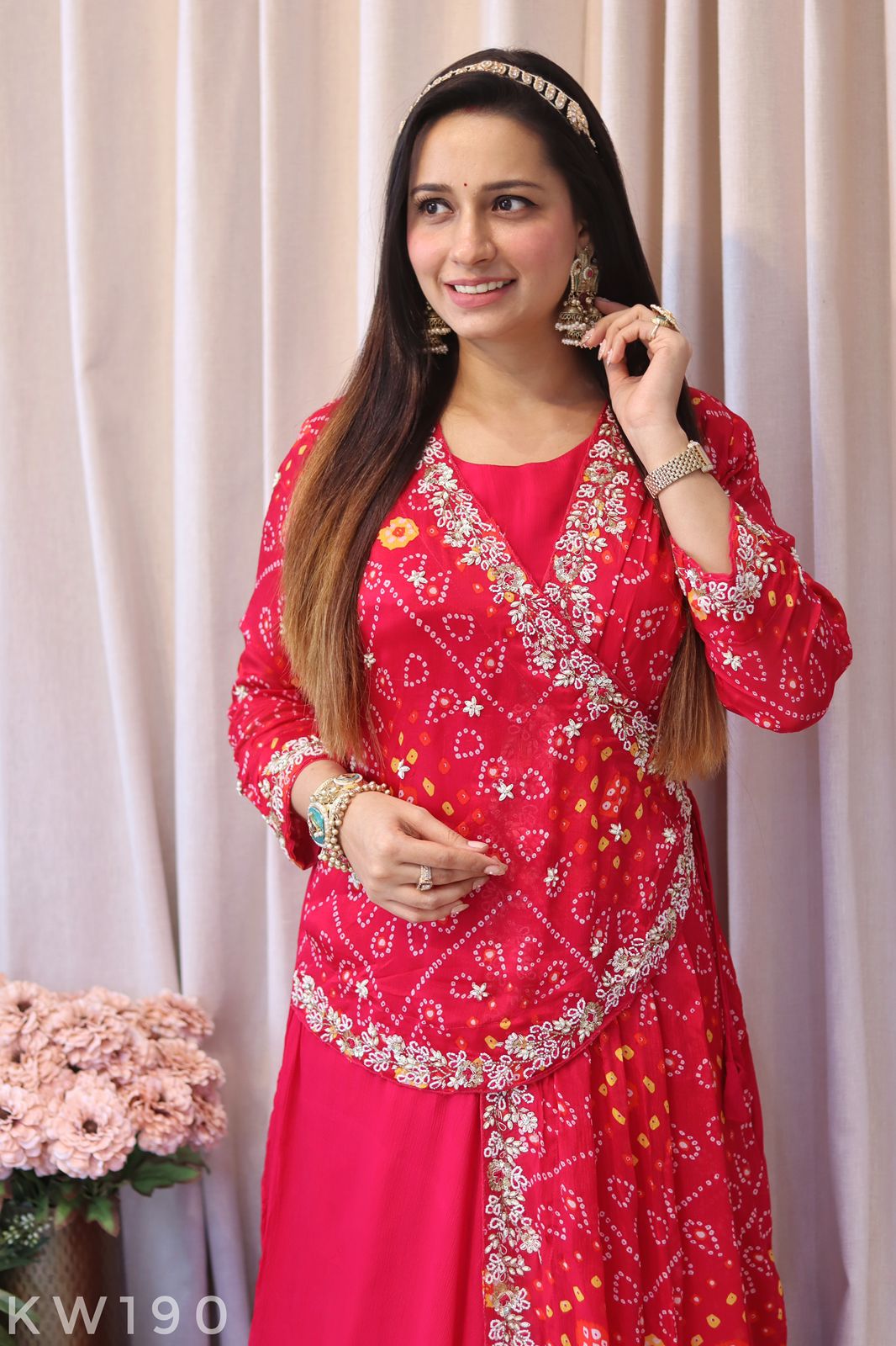 Bandhani Double Layered Gown