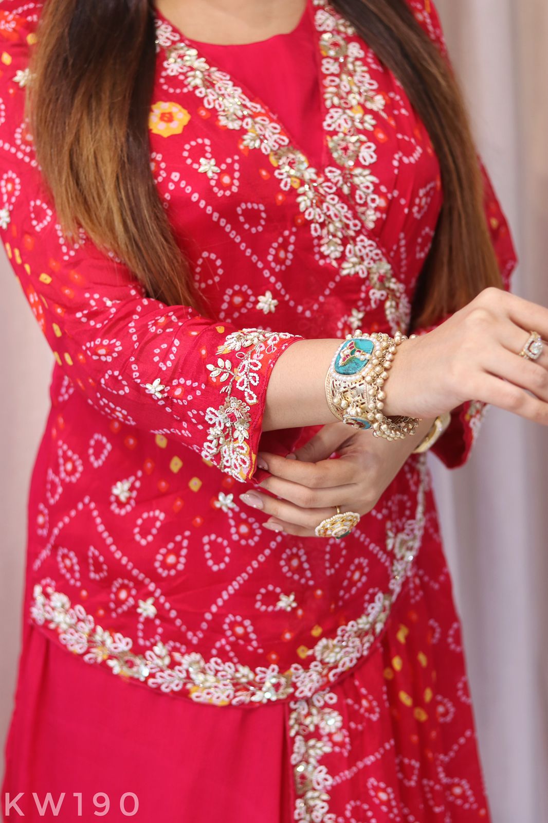 Bandhani Double Layered Gown