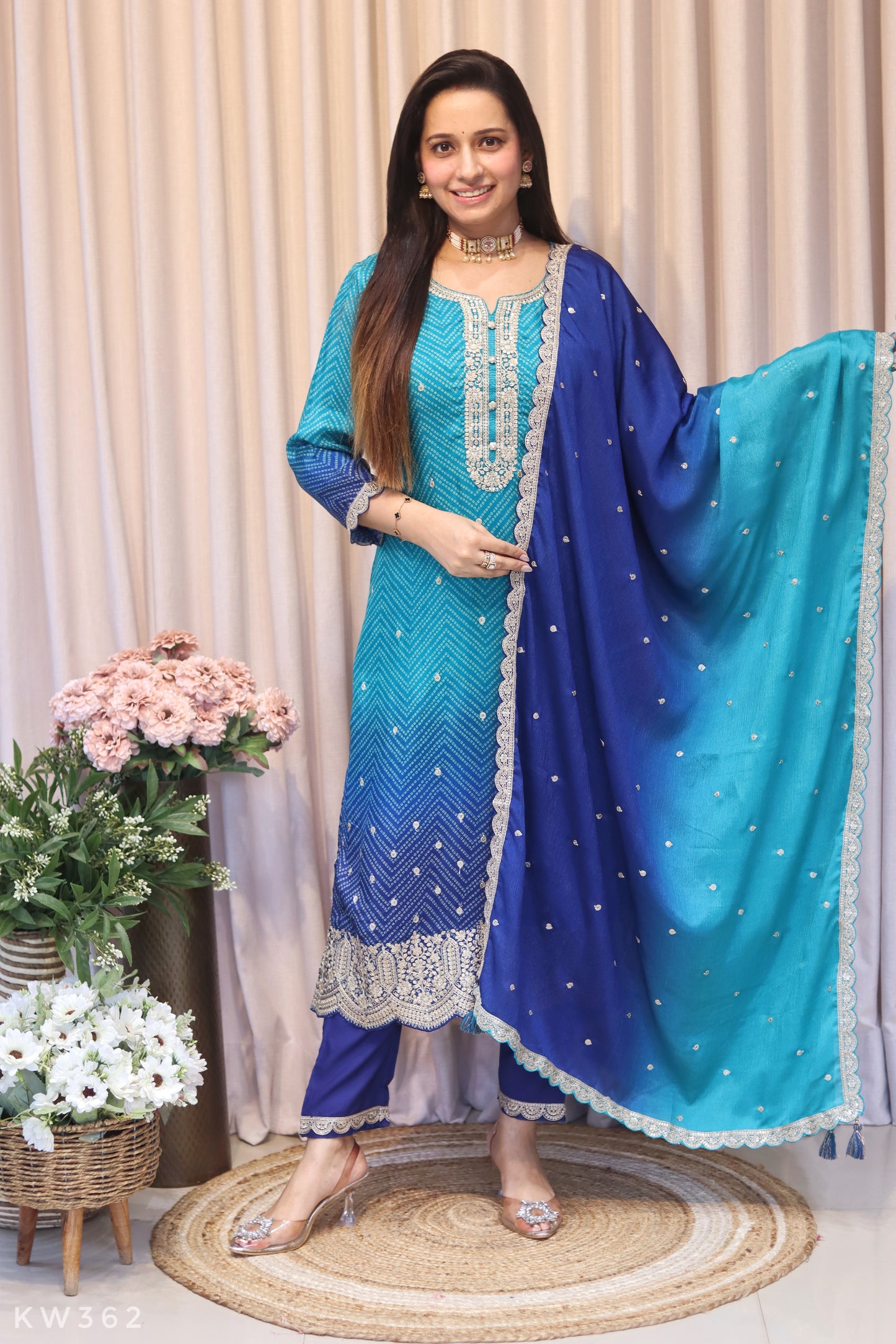 Russian Bandhani Suit