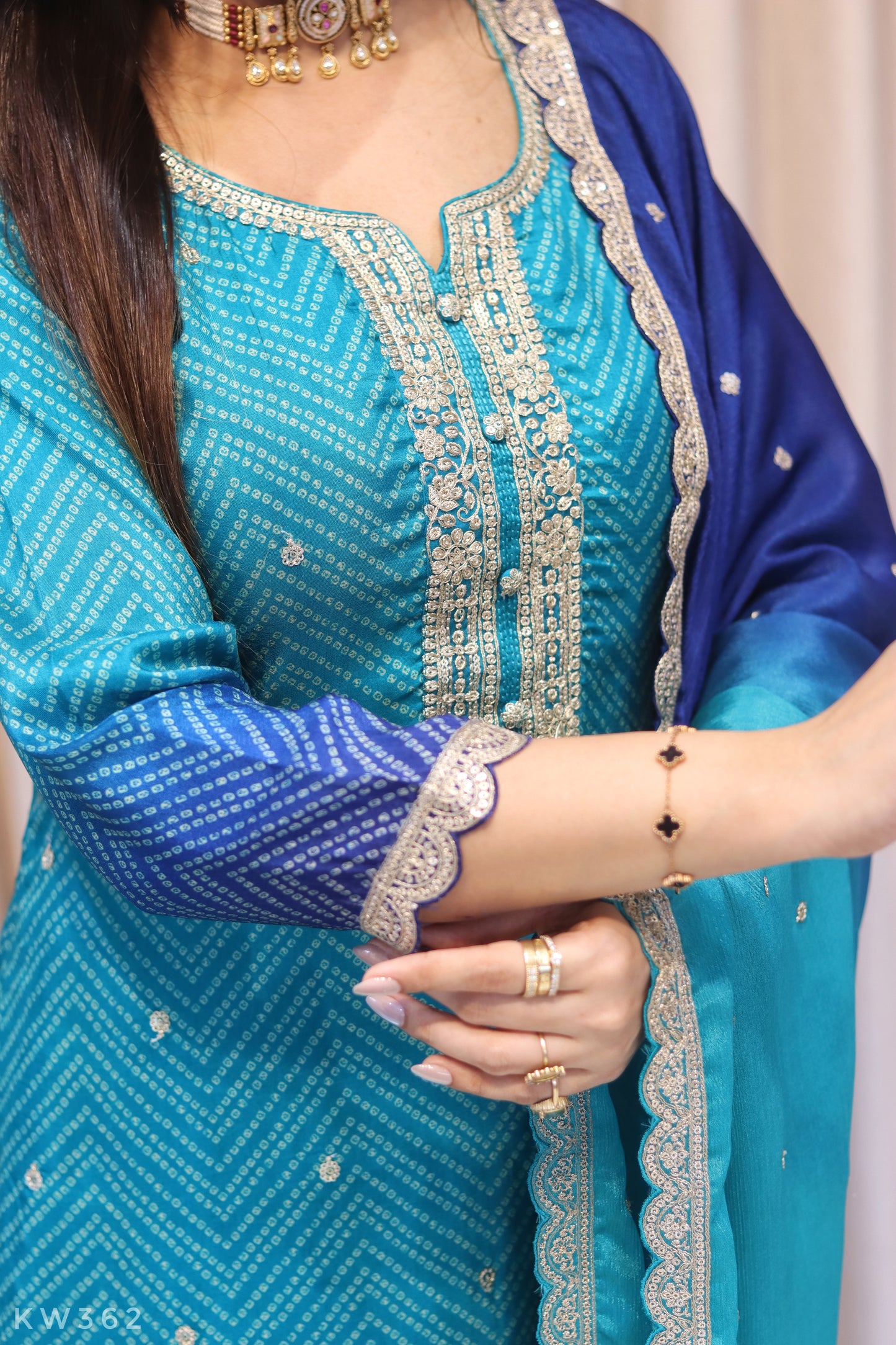 Russian Bandhani Suit