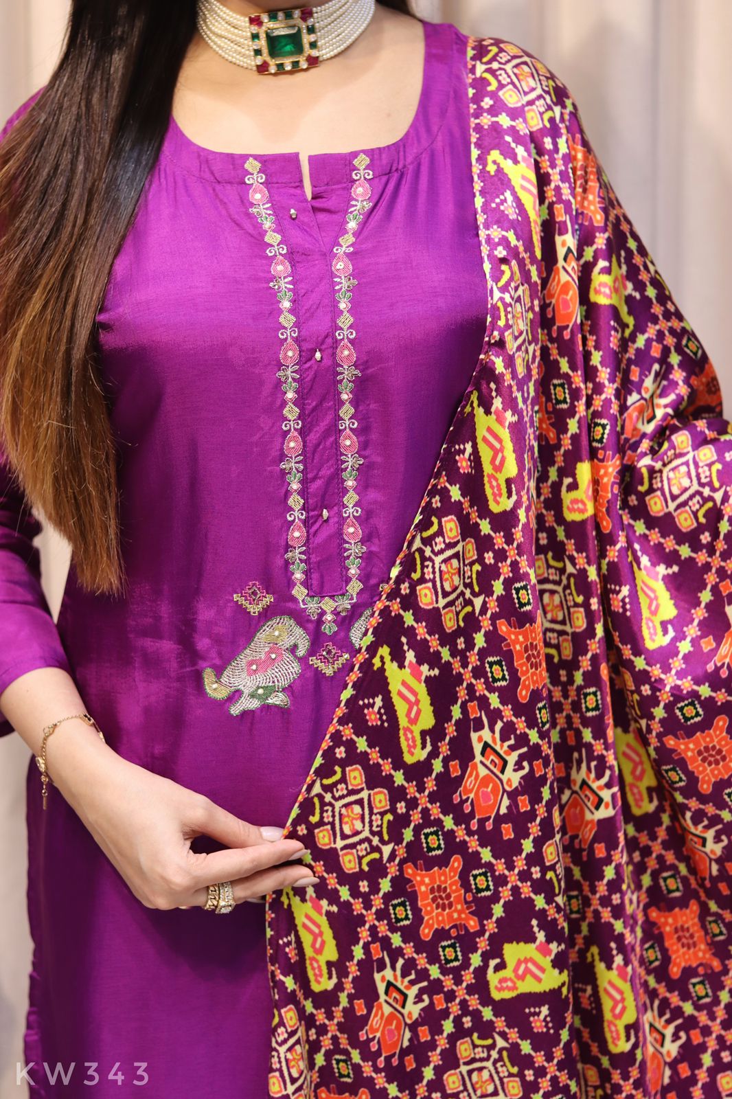 Kurti With Pure Gajji Full Size Dupatta And Pant