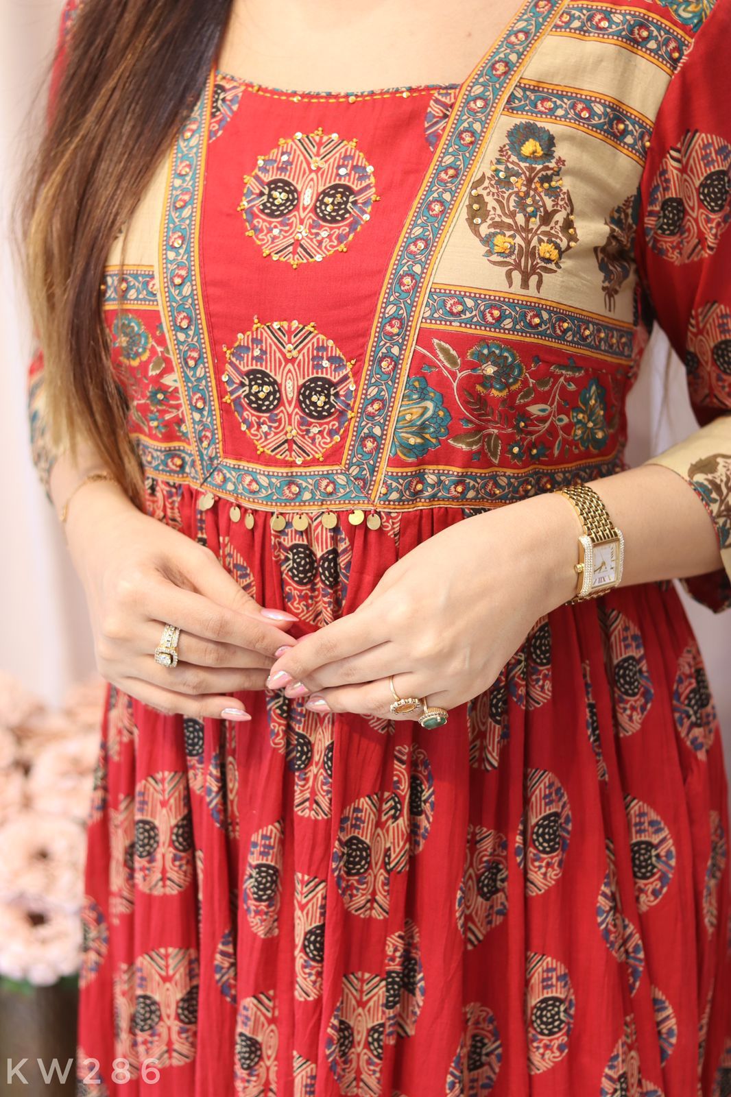 Pure Cotton Anarkali Block Printed Maxi Gown