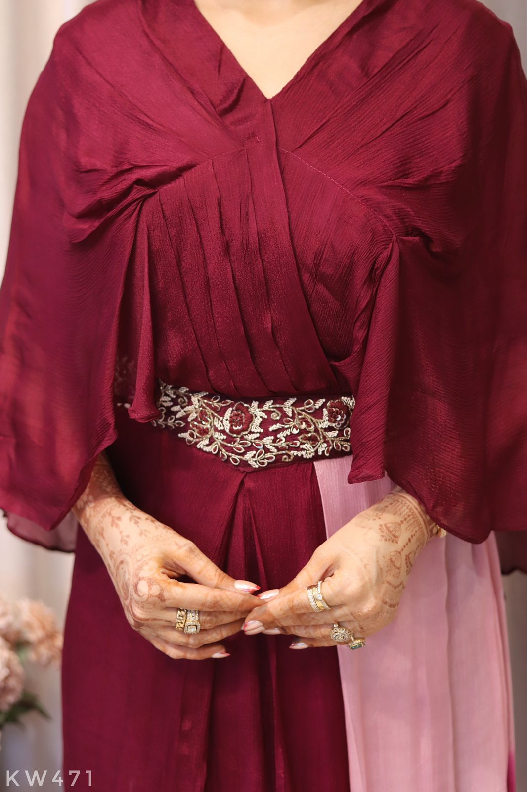 Pure Chinnon Silk Dual Shaded Indowestern