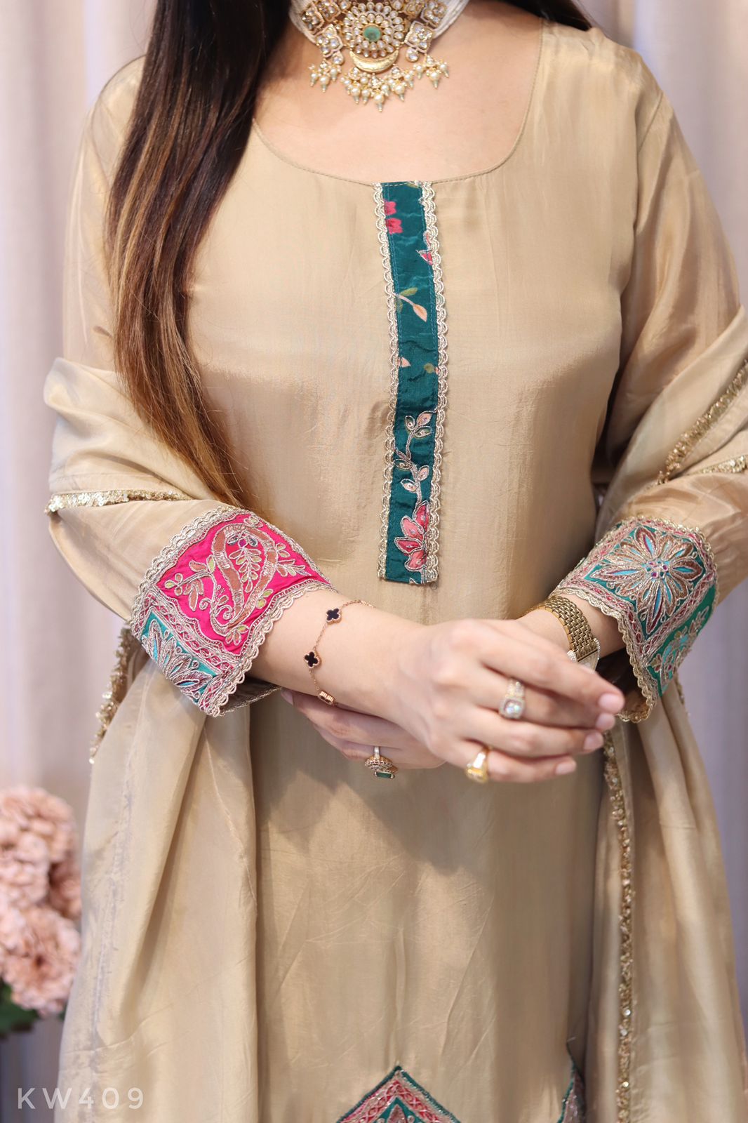 Pure Crape Silk Heavy Embroidery Suit