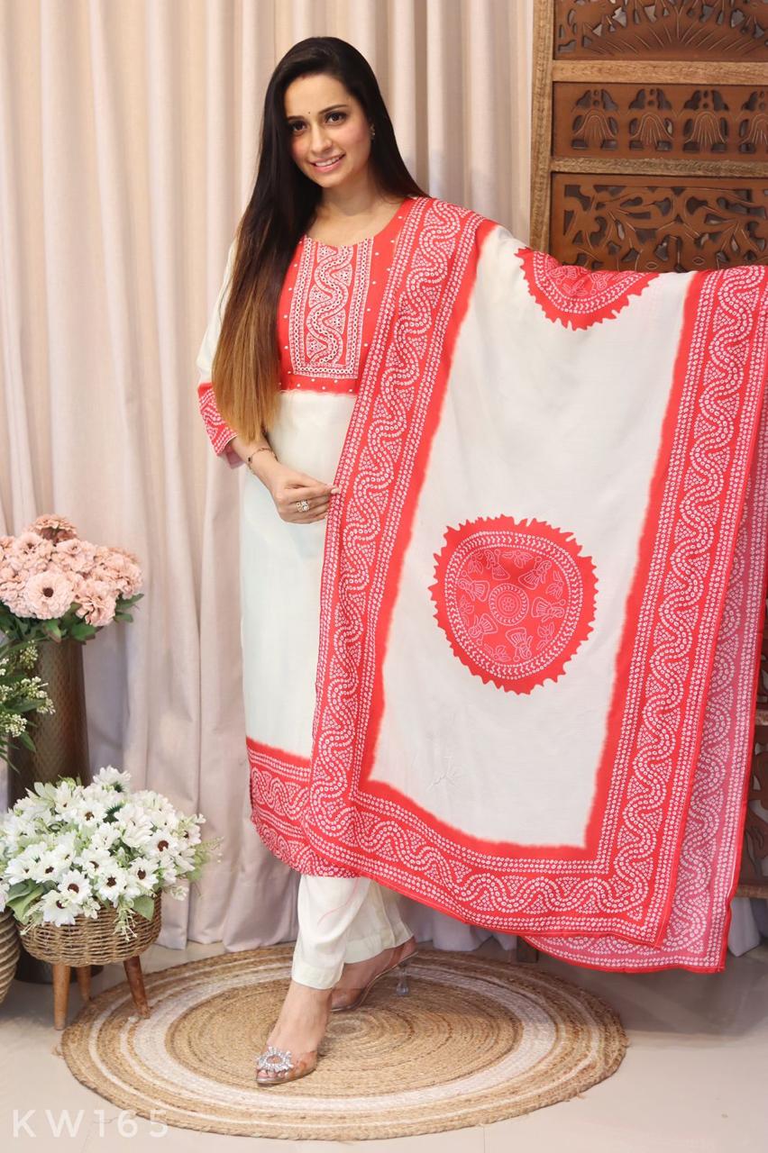 Bandhani Dye Kurti Set