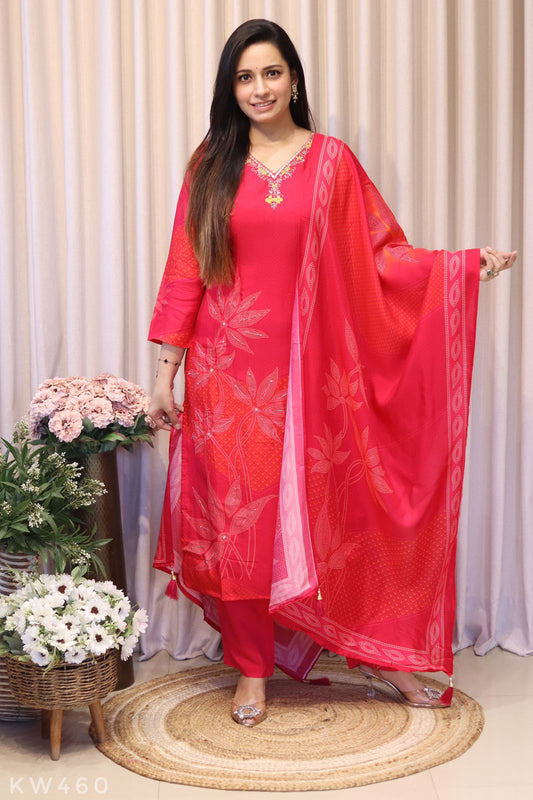 Pure Russian Silk Kurti Set