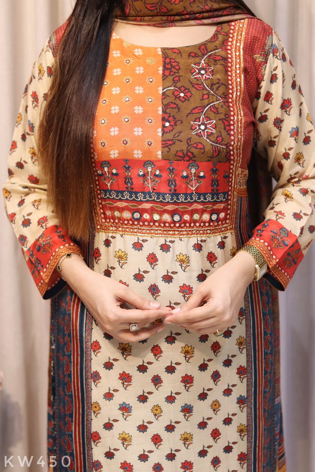 Pure Muslin Silk Kurti Set