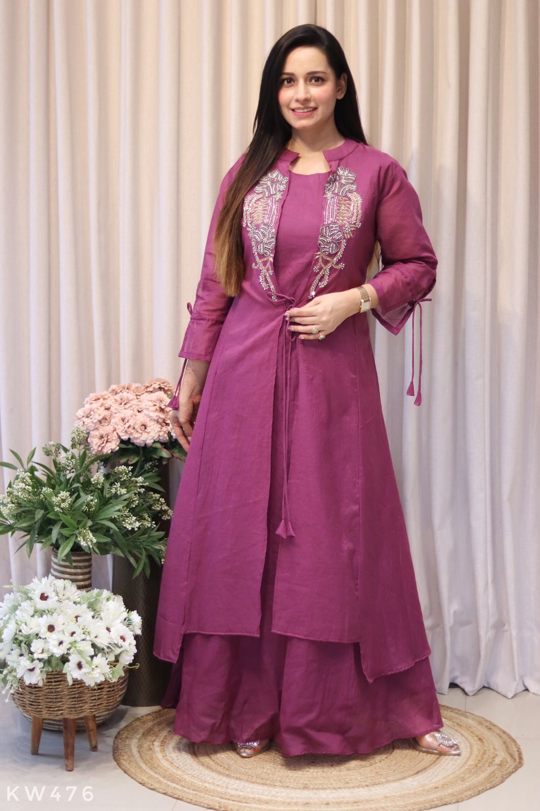 Pure Mul Chanderi Long Gown Inner Pattern Dress