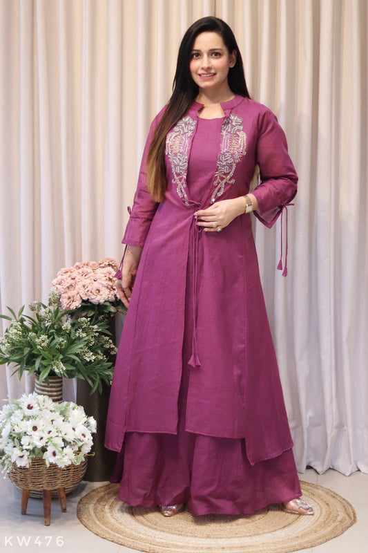 Pure Mul Chanderi Long Gown Inner Pattern Dress