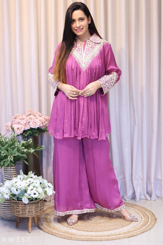 Pure Chinnon Top With Plazo Pant