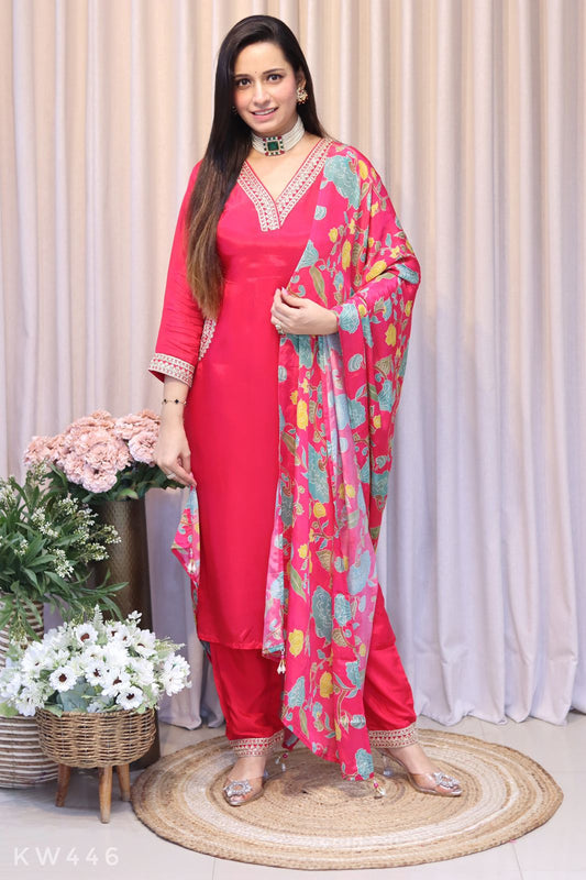 Pure Crape Silk Kurti Set