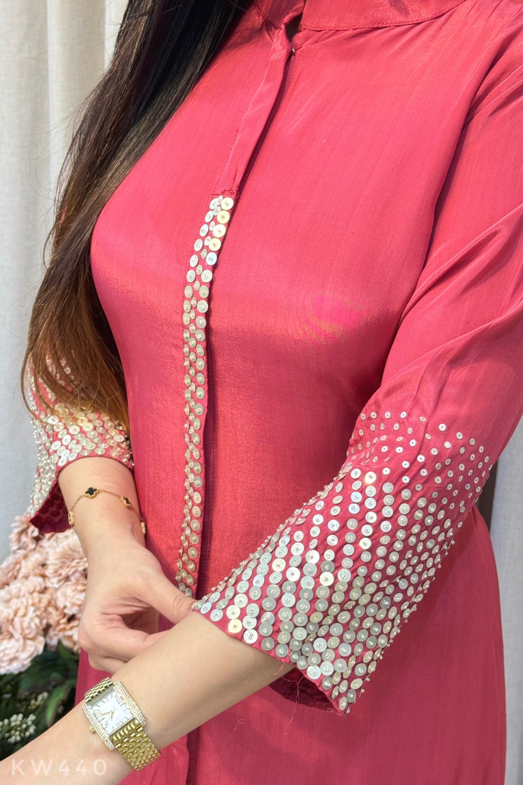 Pure Crape Silk  ALine Kurti And Pant