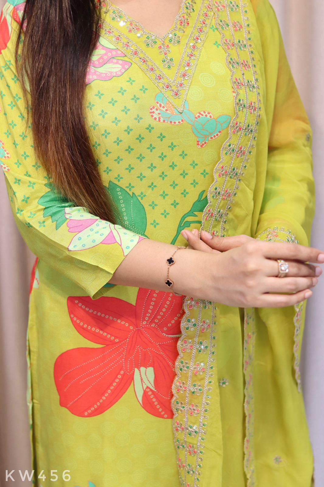 Pure Muslin Silk Printed Kurti Set
