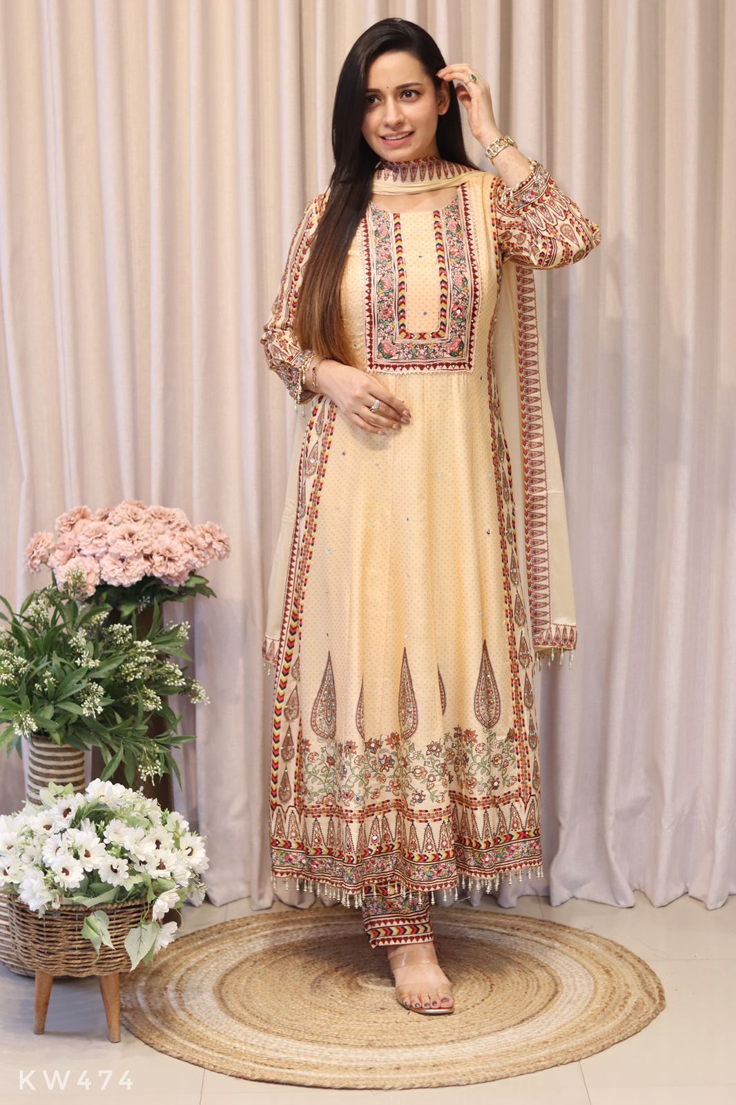 Pure Silk Aline Suit Set