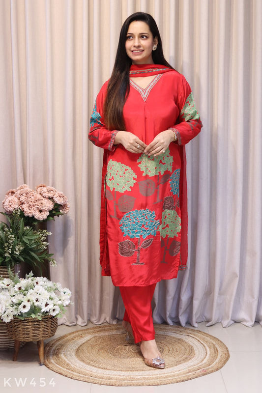 Pure Crape Silk Premium Printed Kurti Set