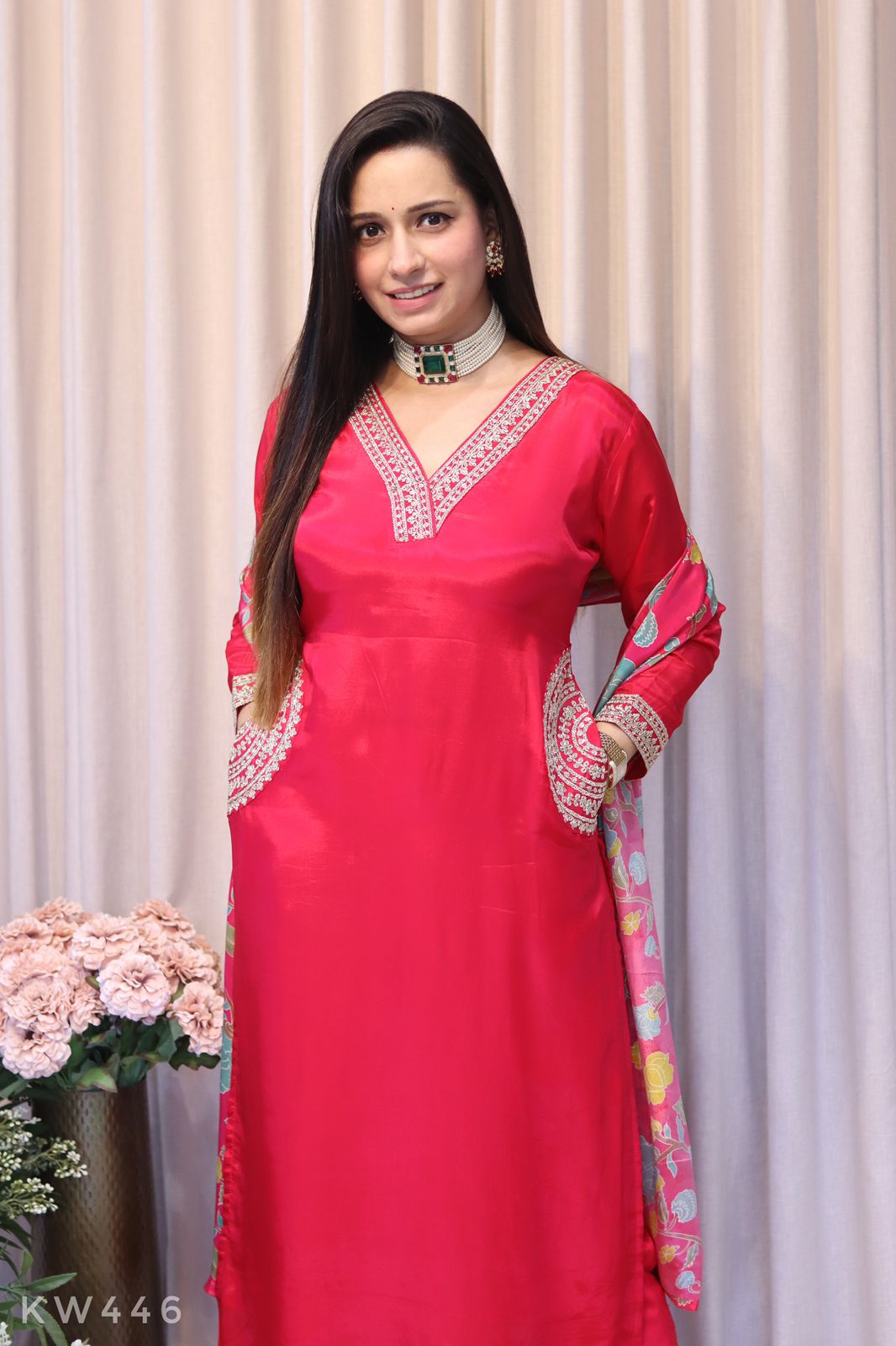 Pure Crape Silk Kurti Set