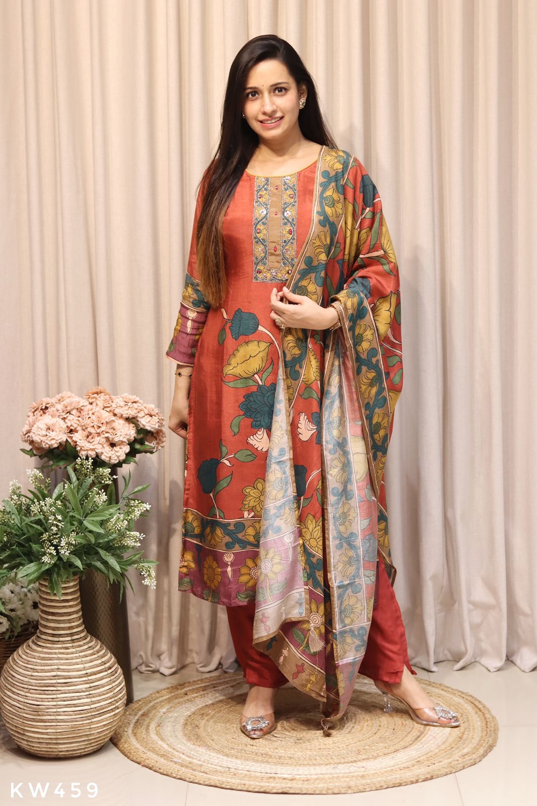 Pure Muslin Silk Kurti Set