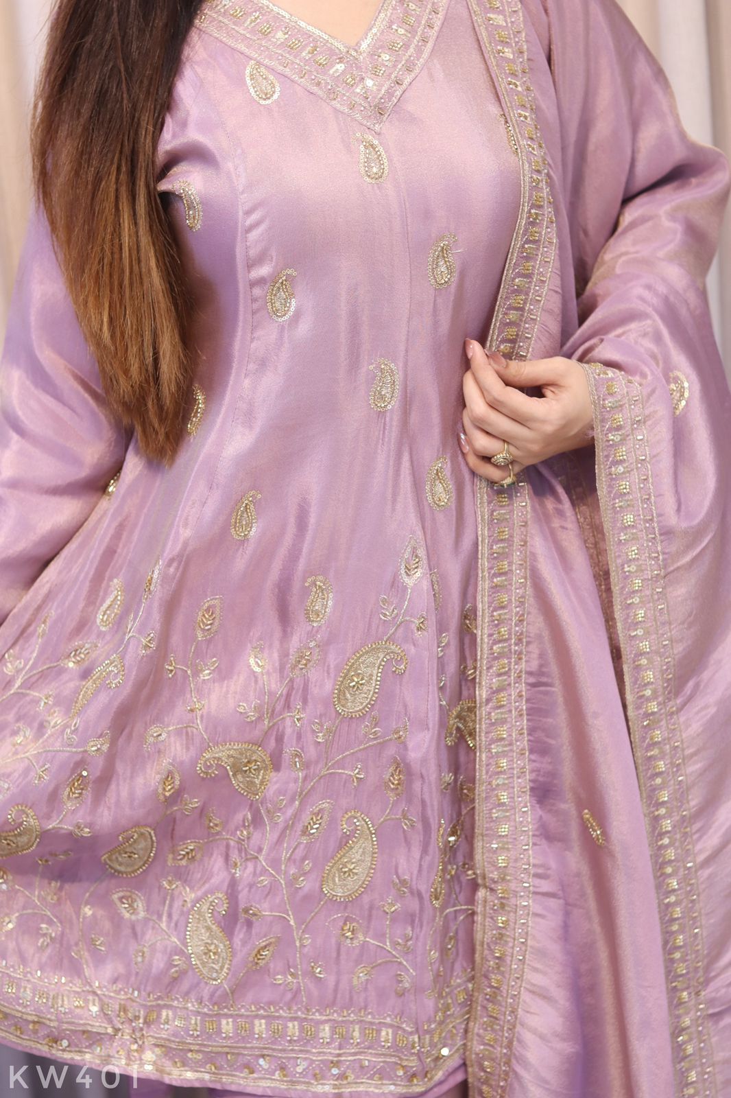 Pure Tissue Silk Peplum Top With Plazo And Dupatta