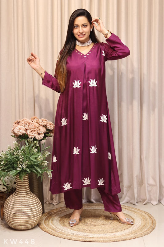 Pure Cotton Muslin ALine Kurti Set