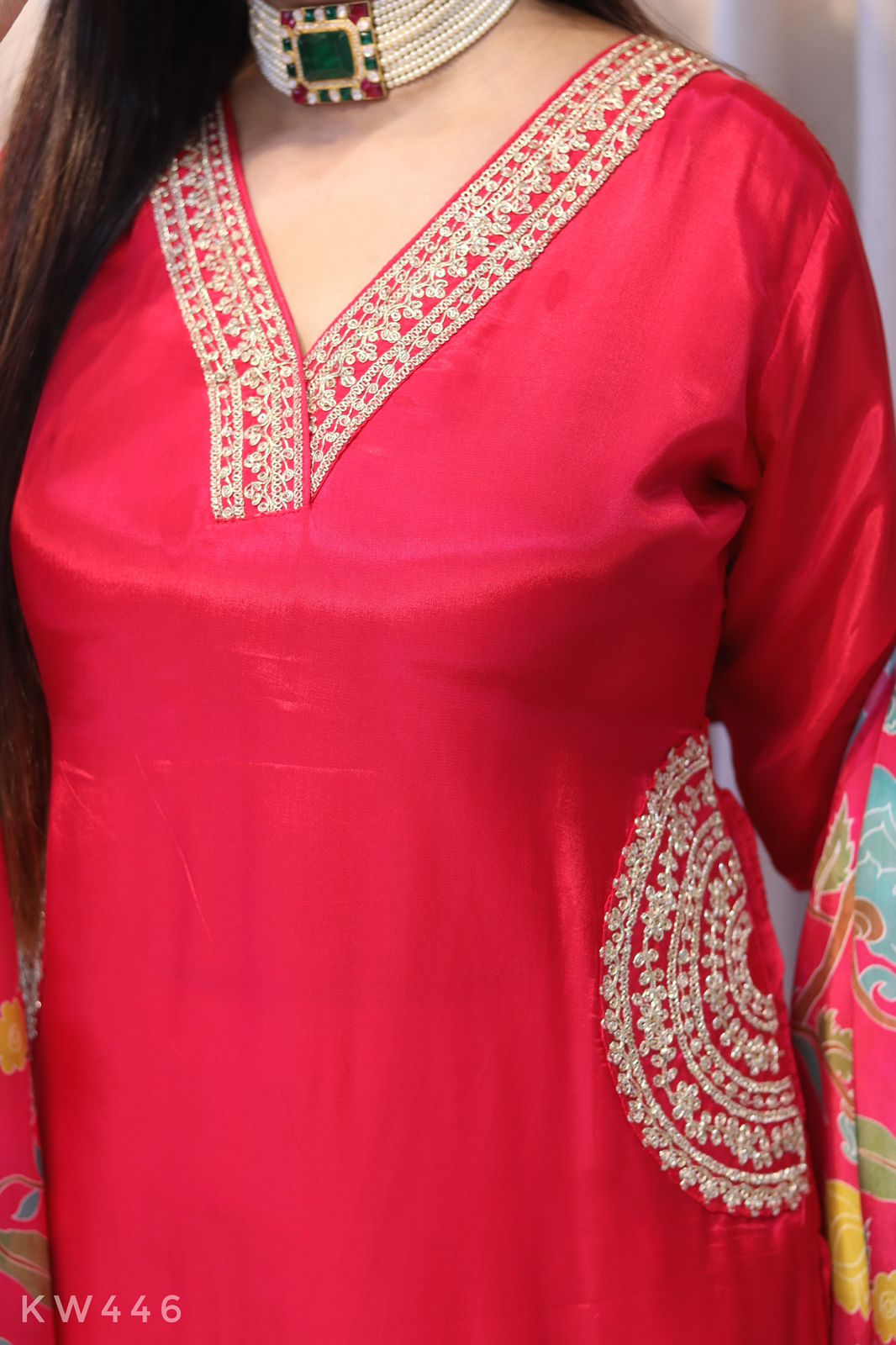 Pure Crape Silk Kurti Set