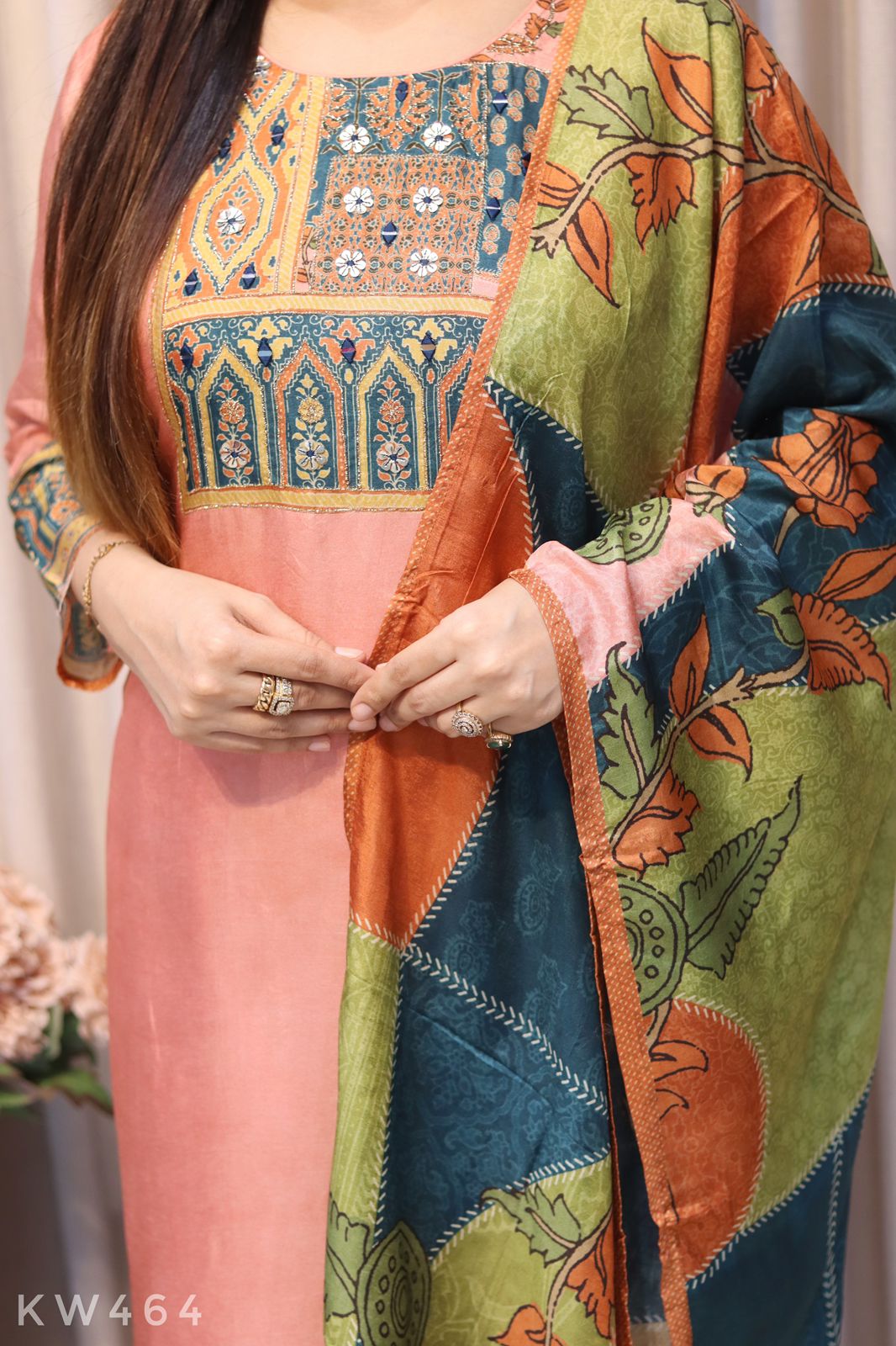 Pure Russian Silk Printed Kurti Set