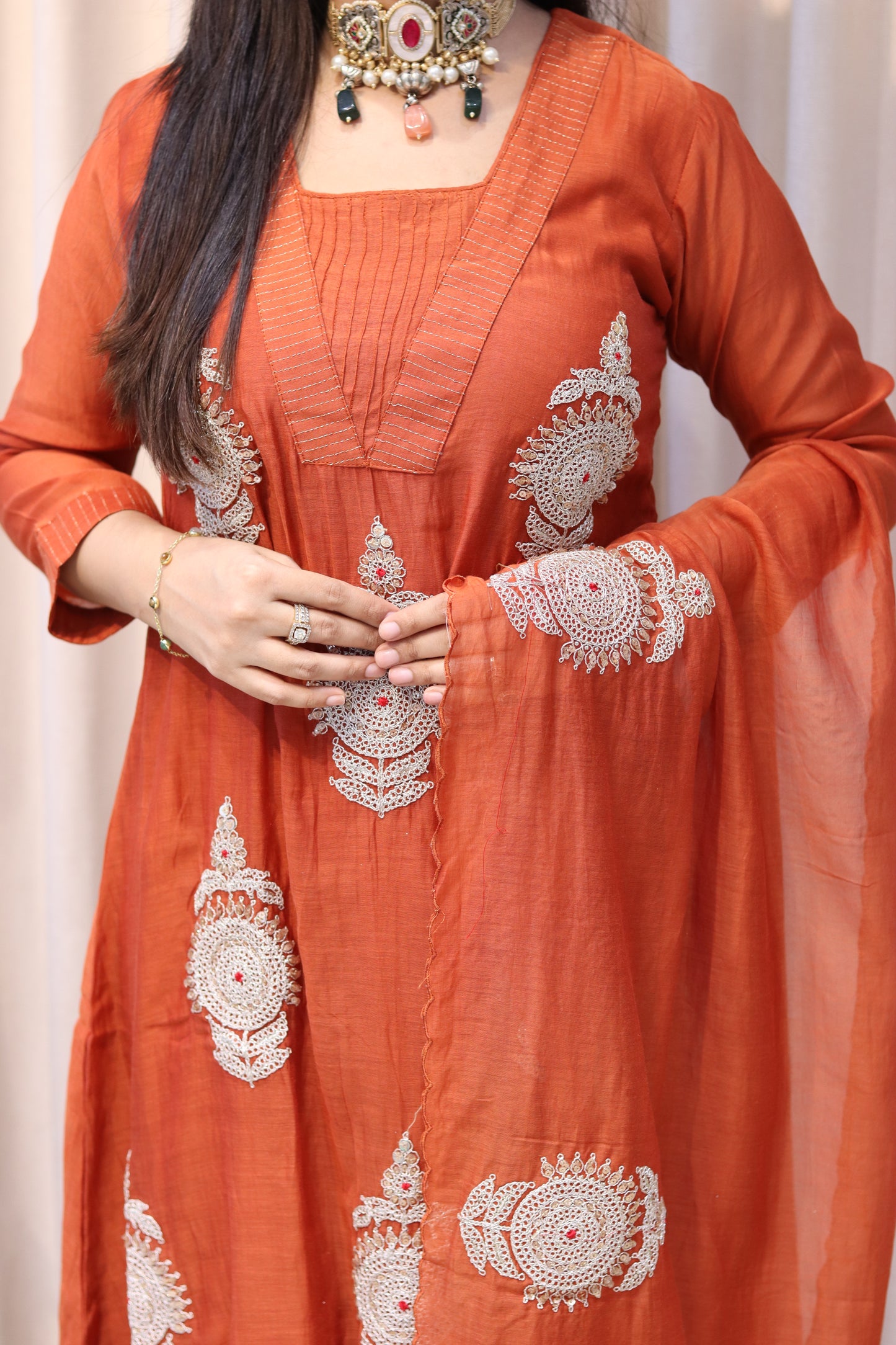 Mul Chanderi Kurti