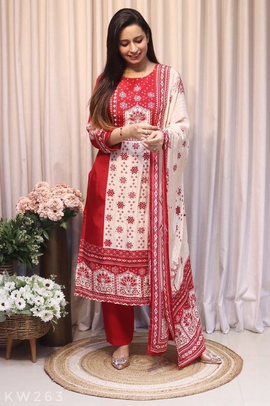 Crape Silk Kurti Set