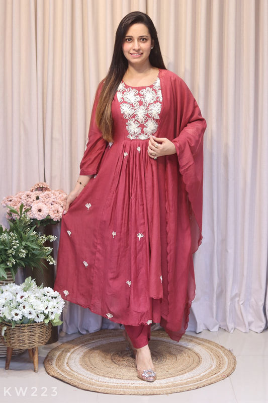 Mul Chanderi Kurti Set