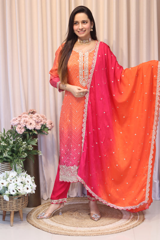 Russian Bandhani Suit