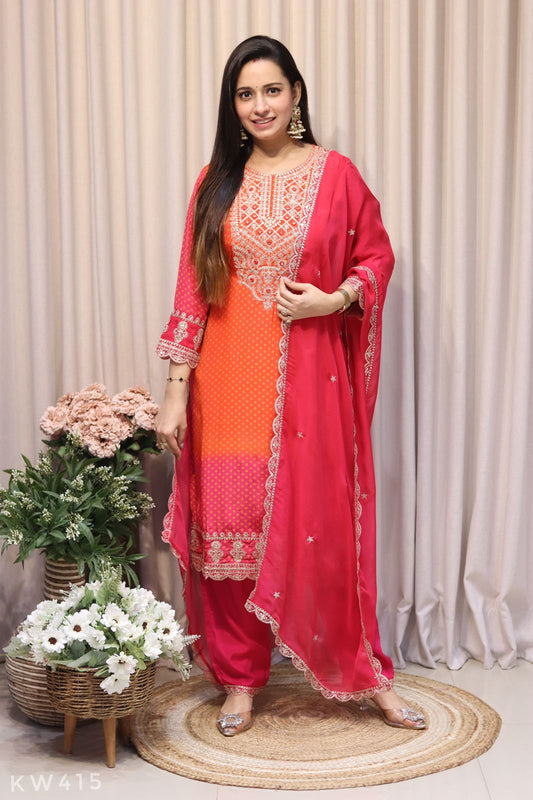 Ombre Crape Suit