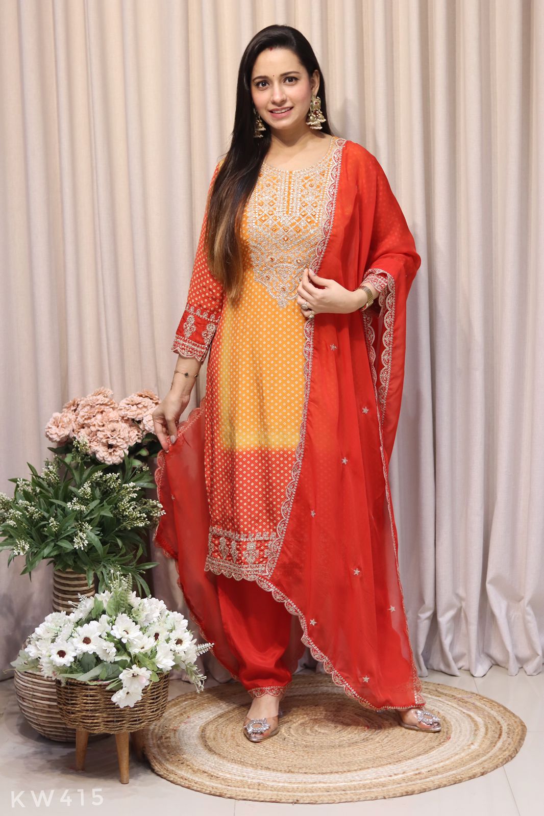 Ombre Crape Suit