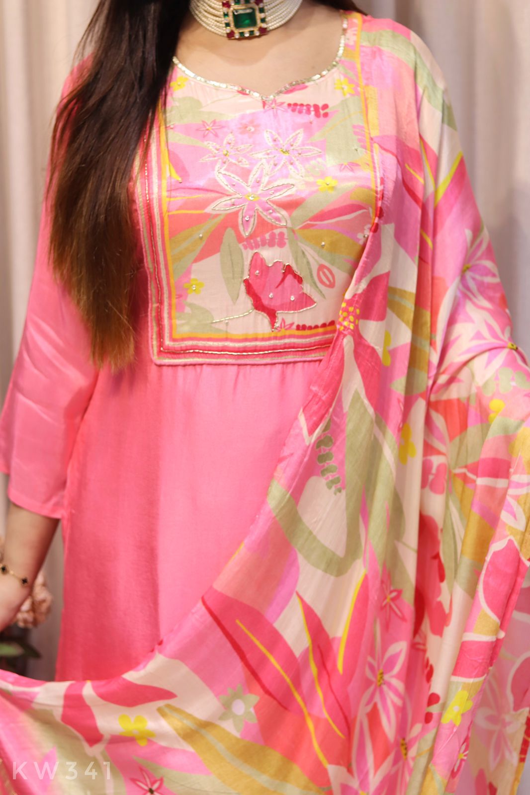 Kurti With Pure Gajji Full Size Dupatta And Pant
