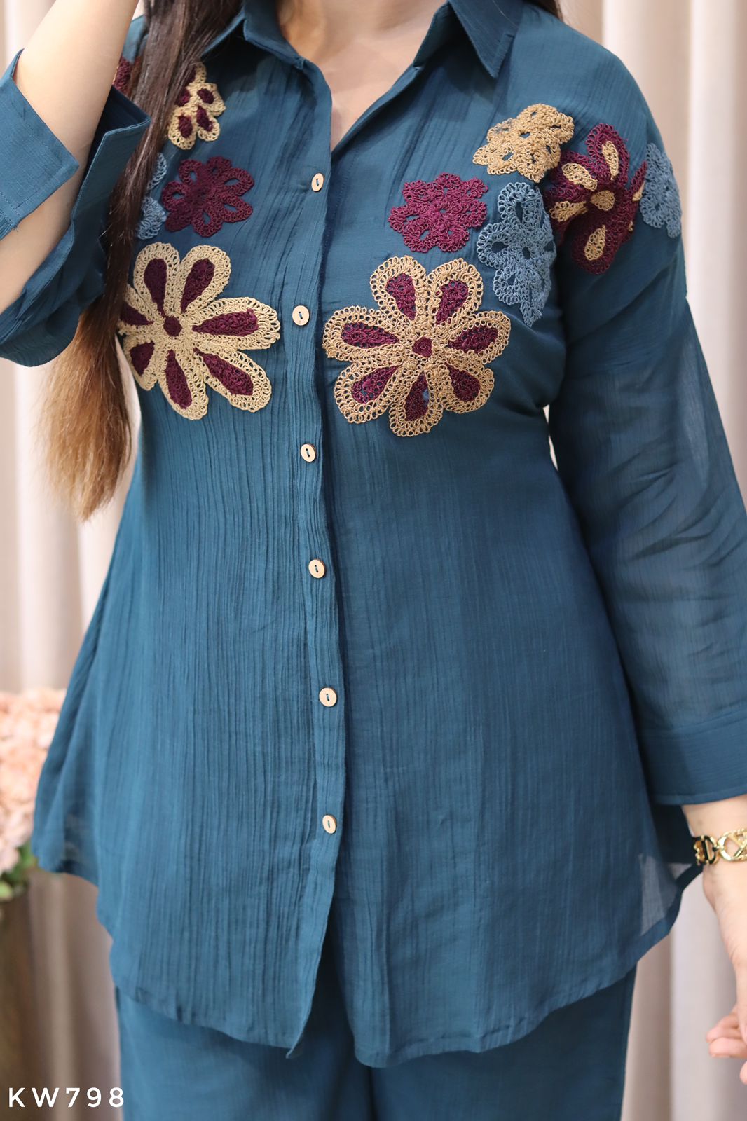 Pure Crush Georgette heavy thread Embroidery