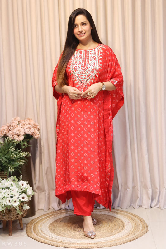 Silk Kaftan With Pant