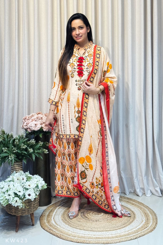 Pure Muslin Printed Kurti Set