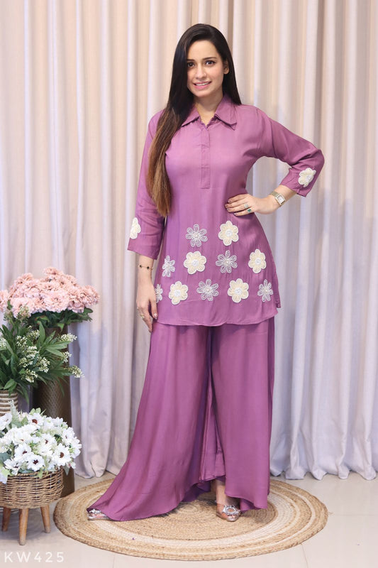 Pure Silk Embroidery Work Coordset