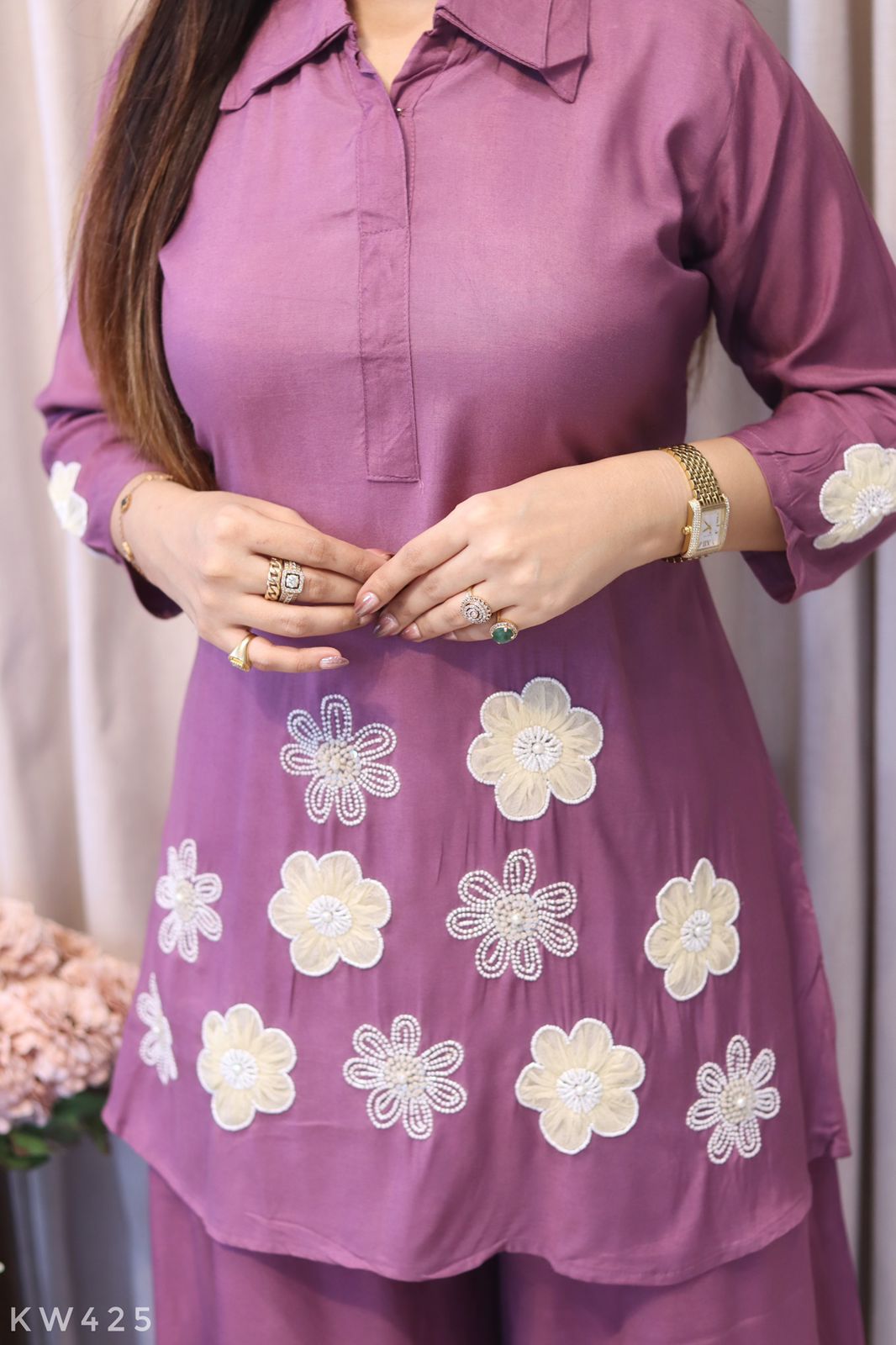 Pure Silk Embroidery Work Coordset