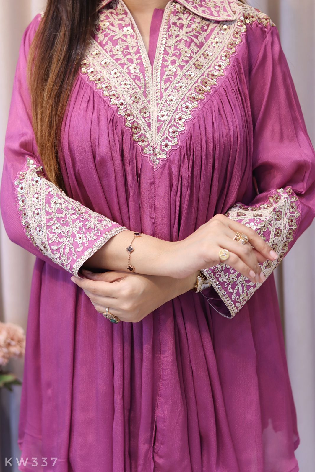 Pure Chinnon Top With Plazo Pant