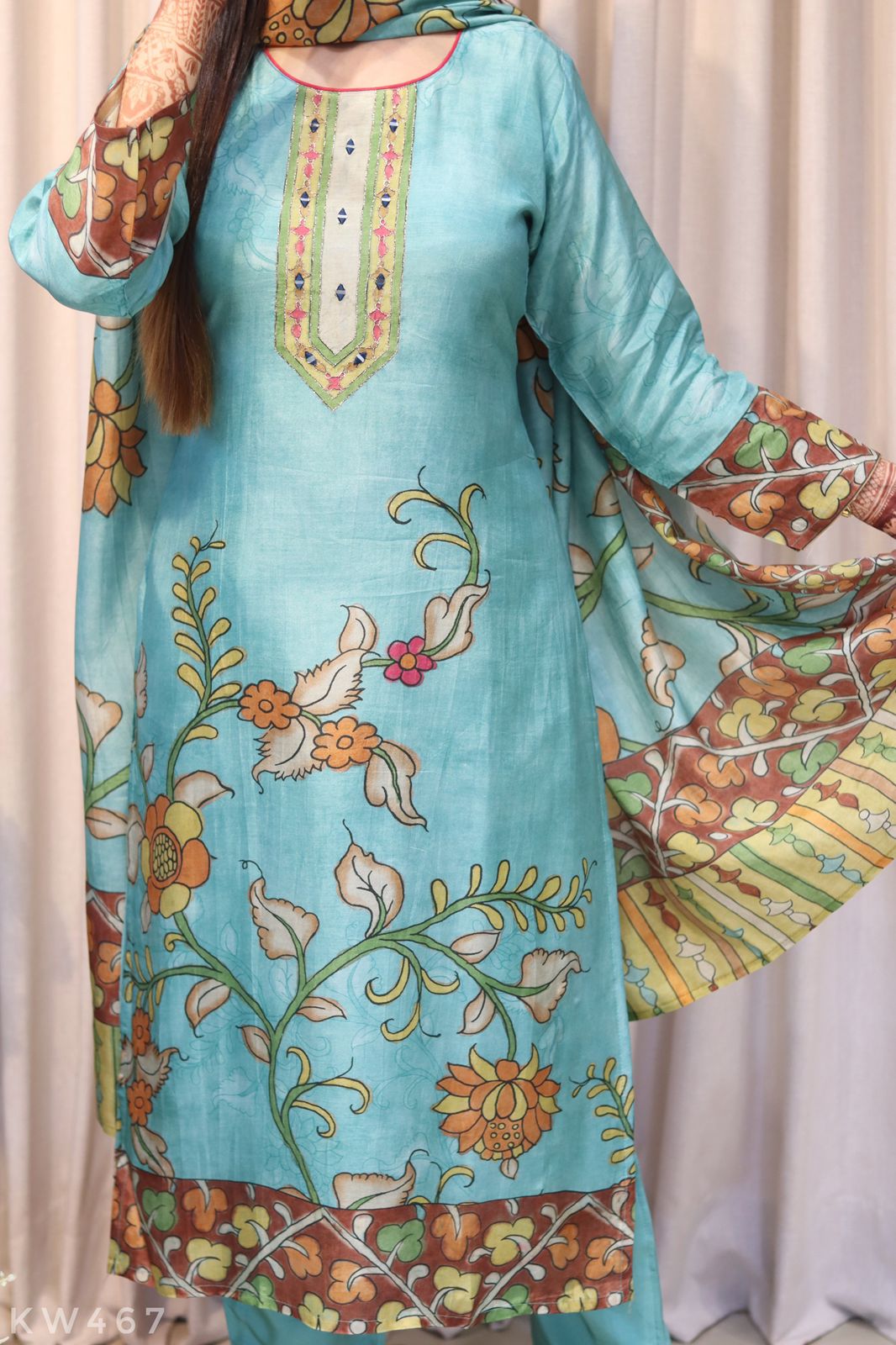 Pure Russian Silk Kurti Set