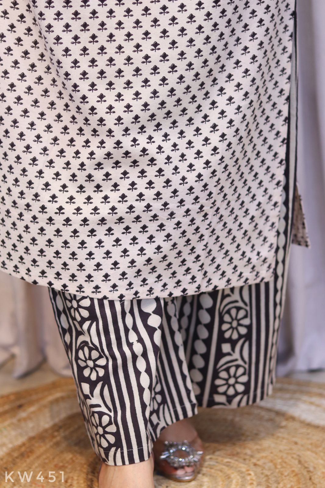 Cotton Premium Printed Work Kurti With Plazo Pant